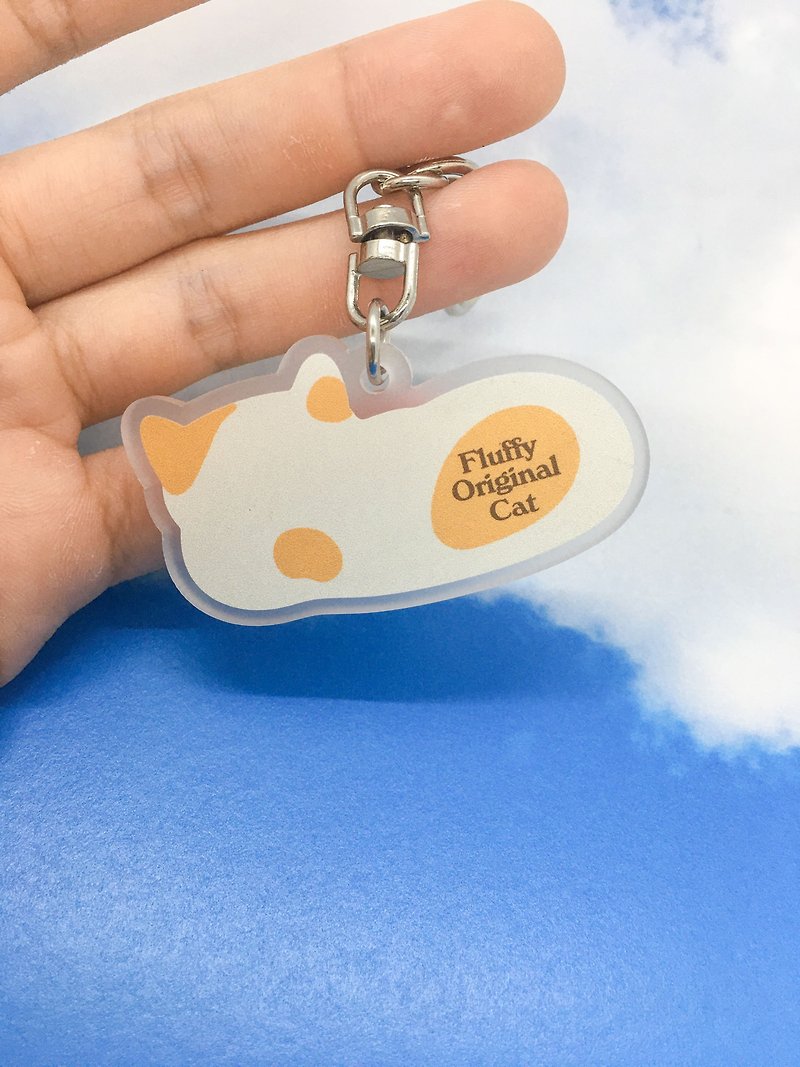 Keychain - Fluffy original cat - Charms - Acrylic Orange