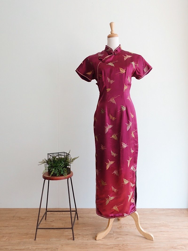Vintage cheongsam / traditional no.9 - One Piece Dresses - Polyester Purple