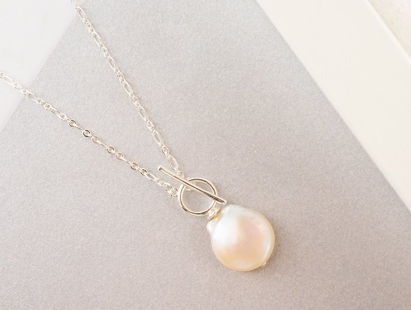 Edith & Jaz • Freshwater Coin Pearl Necklace - Chokers - Pearl White