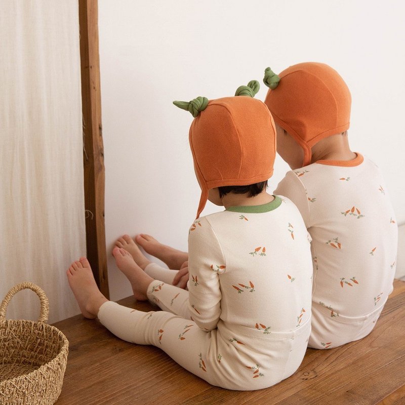 Korean Cute Carrot Pattern Color Matching Set•Carrot Set• - Tops & T-Shirts - Cotton & Hemp 