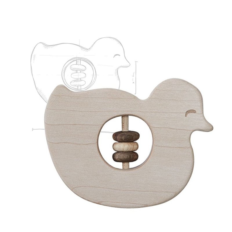 Wooden Story - 串珠固齒器 - 小鴨 - 寶寶/兒童玩具/玩偶 - 木頭 