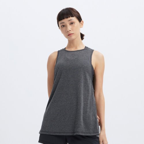 VOUX SPORTSWEAR - 開衩寬鬆背心-黑色