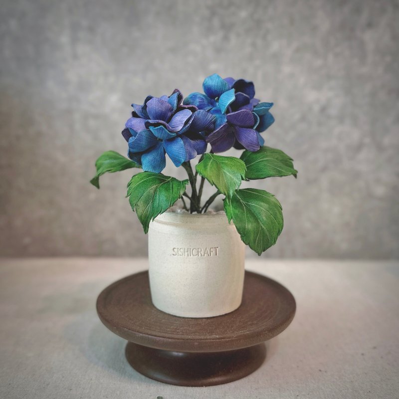 繡球花 皮革盆栽  送禮 - 植栽/盆栽 - 真皮 