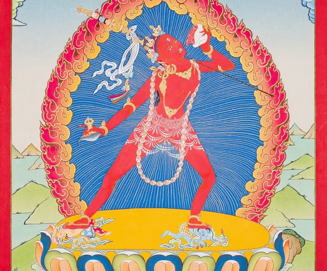 ヴァジュラヨギニ タンカ絵画 赤いダーキニー 至福の女神