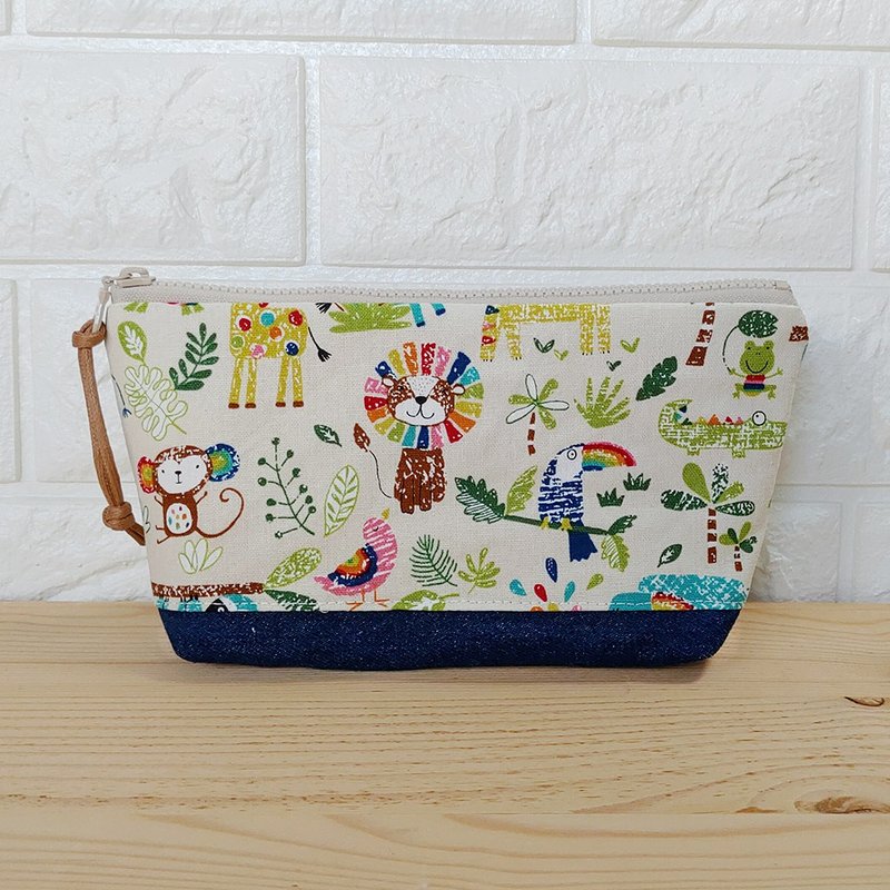 Rainbow Zoo Cowboy Wide Bottom Pencil Bag - Pencil Cases - Cotton & Hemp Khaki