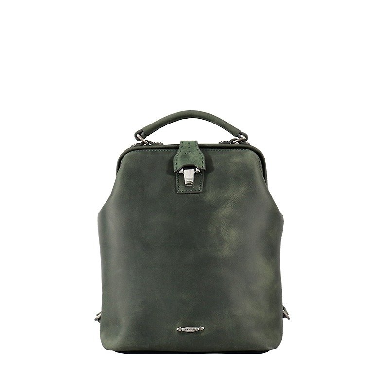 The last one [HANDOS] Nurse Retro Leather Doctor Backpack-Numa Green - Backpacks - Genuine Leather Green
