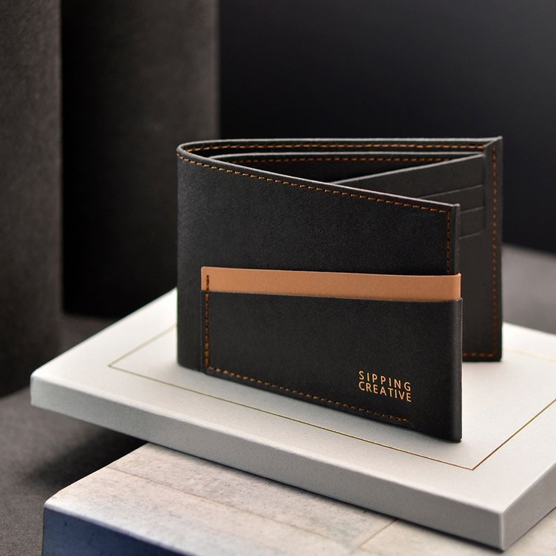 短夾| 3色可選【可加購雷雕刻字】 - 錢包/皮夾/長短夾 - 紙 黑色