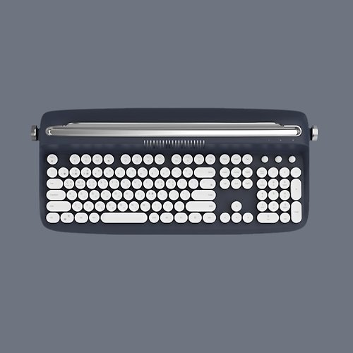 actto actto 復古打字機無線藍牙鍵盤 - 海軍藍 - 數字款