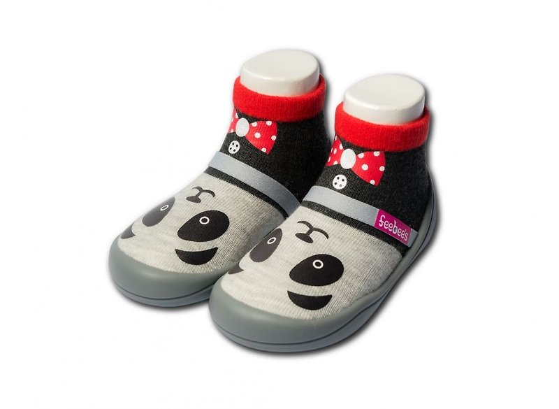 【Feebees】可愛動物系列_熊貓 (學步鞋 襪鞋 童鞋 台灣製造) - 童裝鞋 - 其他材質 灰色