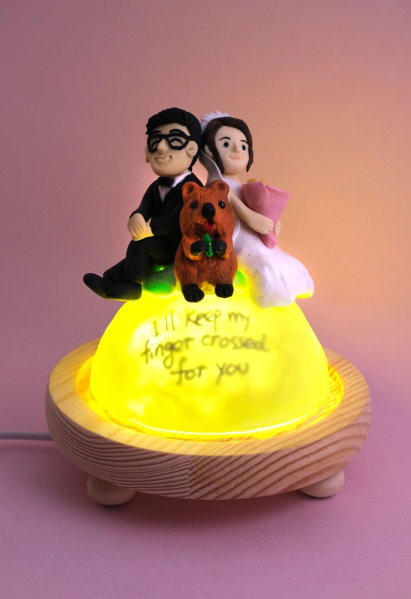 情人節小禮品,內有LED燈效,可客製名字.提供相片客製人物造型 - 擺飾/家飾品 - 黏土 