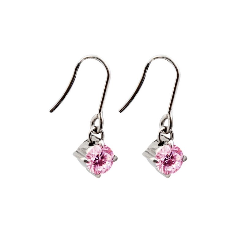 Sparkling  titanium earrings - Earrings & Clip-ons - Gemstone Pink