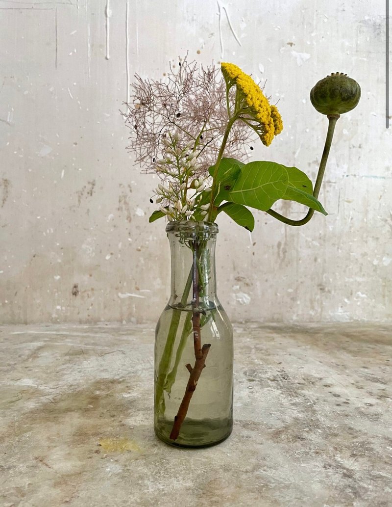 French La Soufflerie glass bottle/glass/vase/flower bottle - Pottery & Ceramics - Glass Multicolor