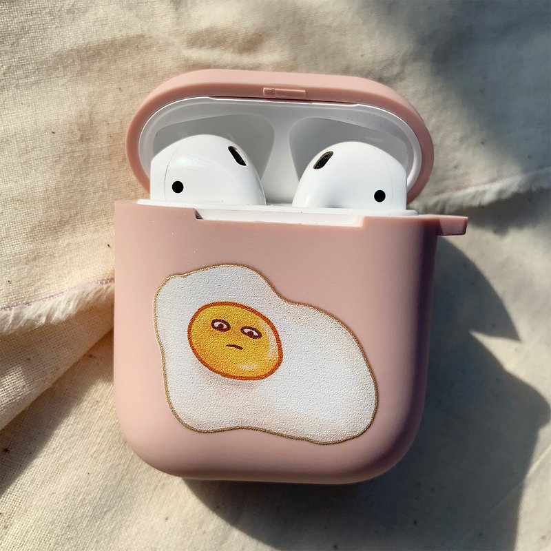 Frosty Poached Egg Pink Frosted Soft Shell AirPods Earphone Case Earphone Case - Headphones & Earbuds - Rubber Pink