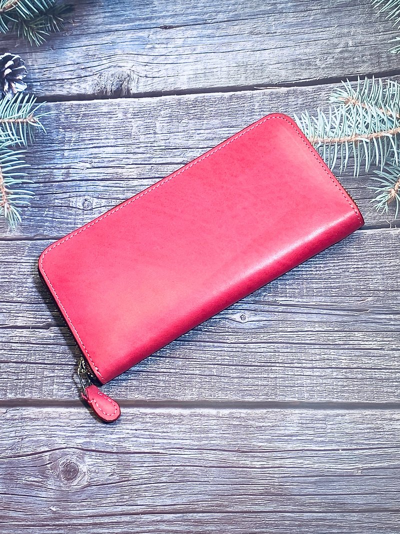 Yes Me handmade ㄇ zipper long wallet Italian 100% pure cowhide - Wallets - Genuine Leather Multicolor