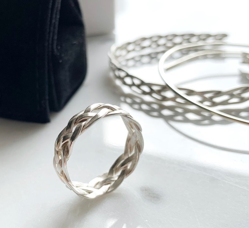 Sterling Silver Hand Braided Can Be Made To Order - Three or Four Strands - General Rings - Sterling Silver Silver