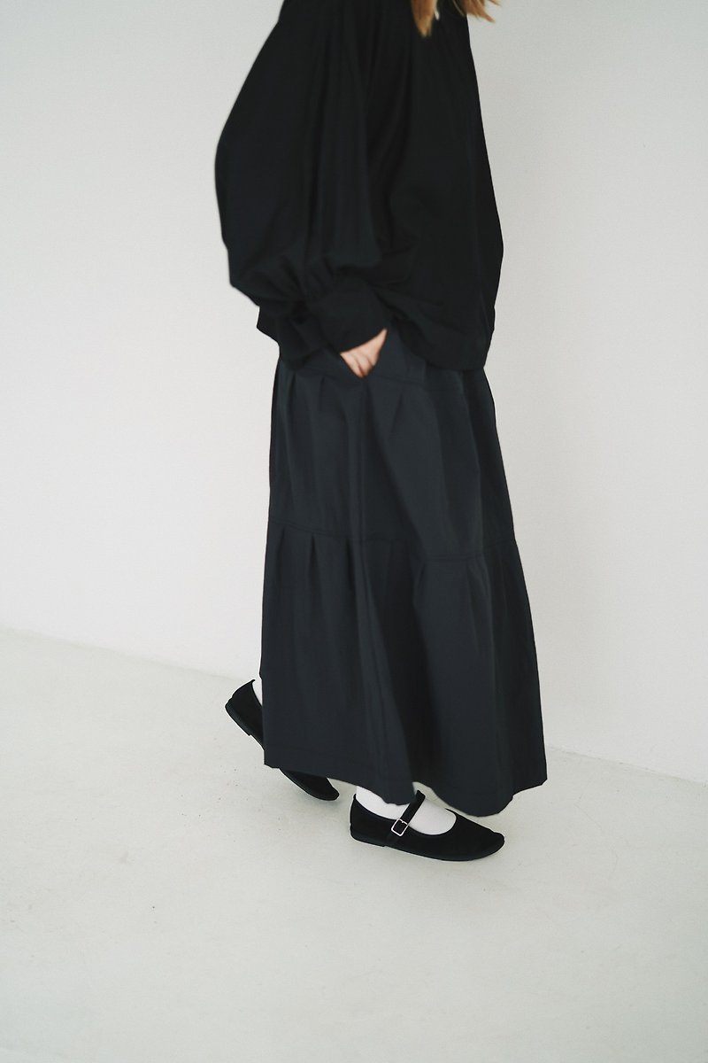 Dark pattern discount skirt-black - Skirts - Cotton & Hemp Black