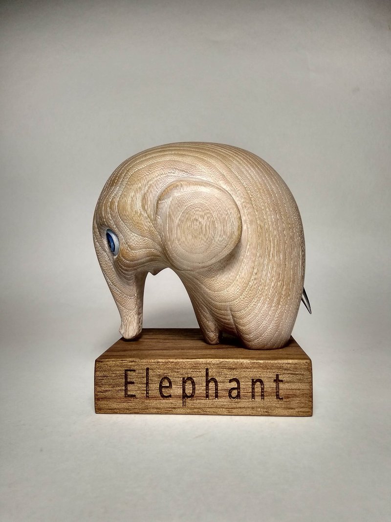 Elephant - Stuffed Dolls & Figurines - Wood 