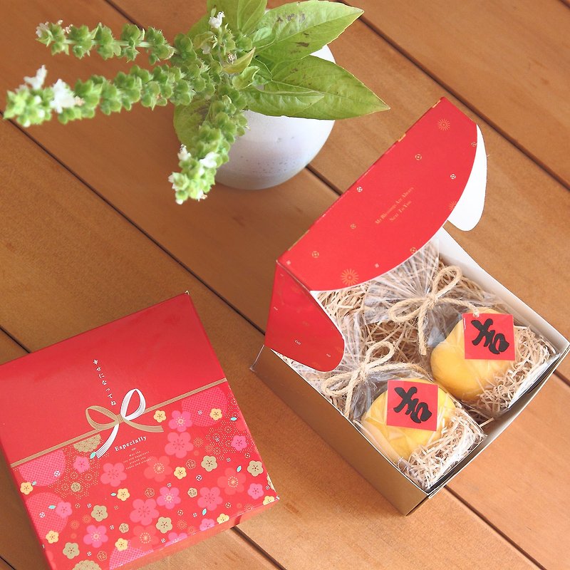 雙雙對對小蜜柑肥皂禮盒 - 沐浴露/番梘 - 植物．花 紅色