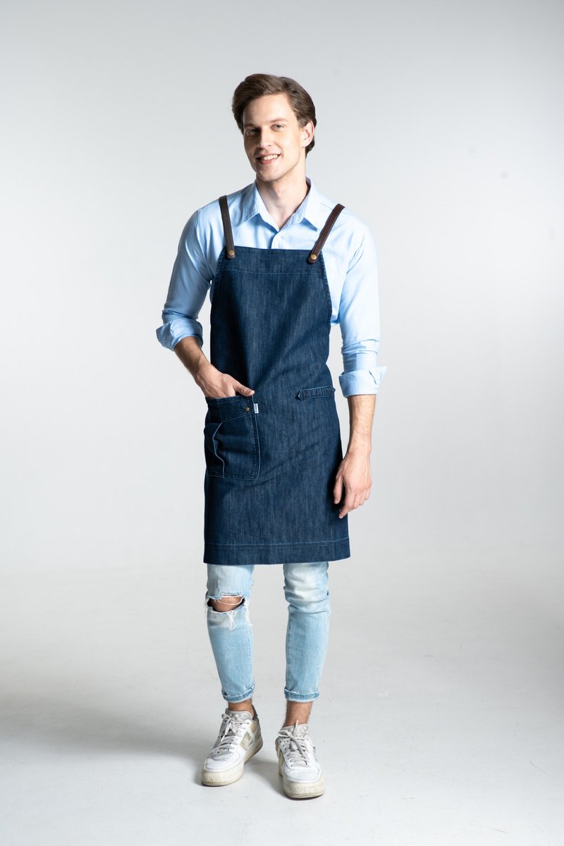Edition 1 Apron (Heavy Wash)工作服 圍裙 - 圍裙 - 棉．麻 藍色