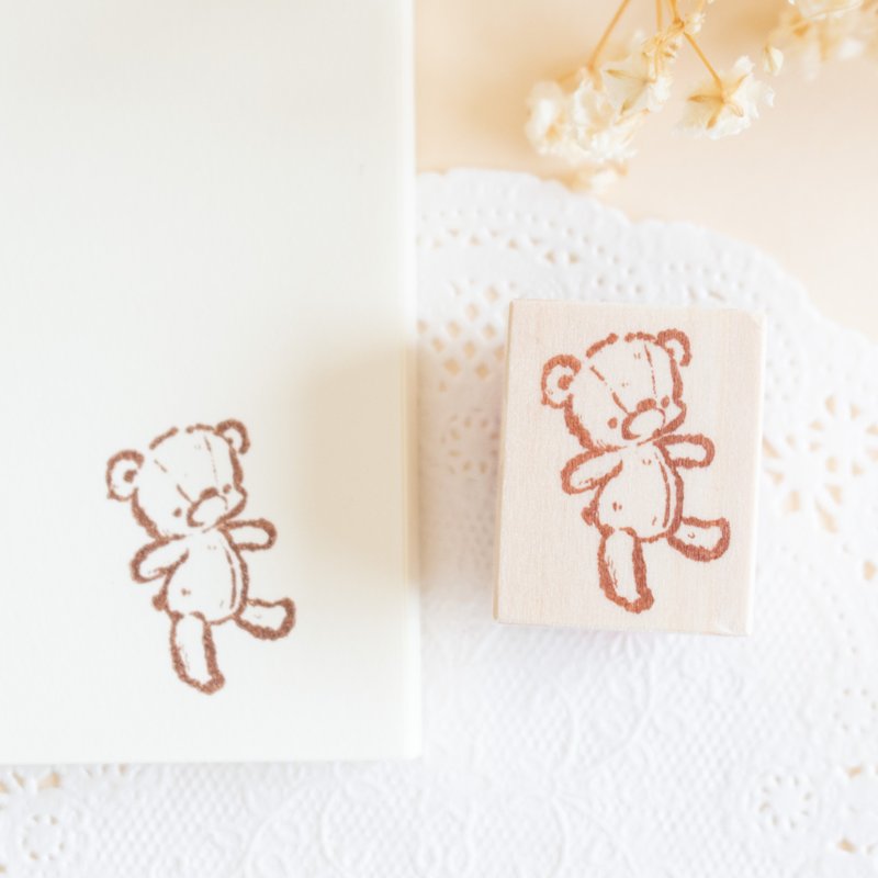 Rubber stamp - Walking Teddy Bear - Stamps & Stamp Pads - Rubber Brown