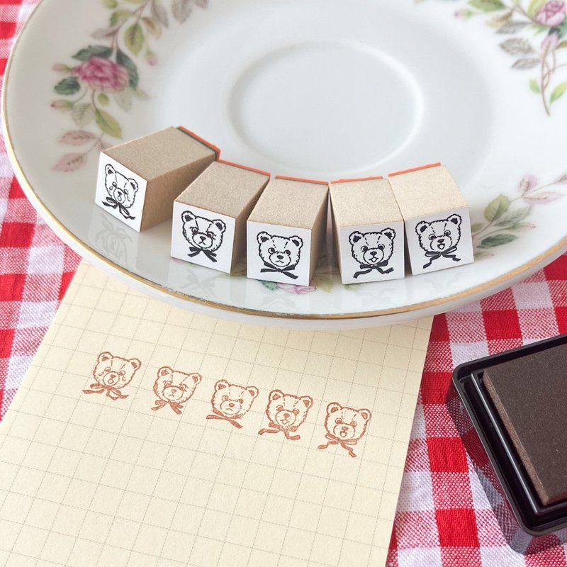 くまの毎日スタンプセット - 印章/印台 - 橡膠 咖啡色