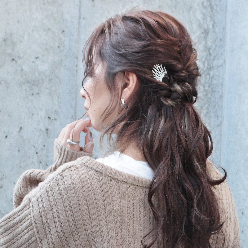KANZASHI Hair pin 【Aquarium / Shell】 - 髮夾/髮飾 - 其他金屬 銀色