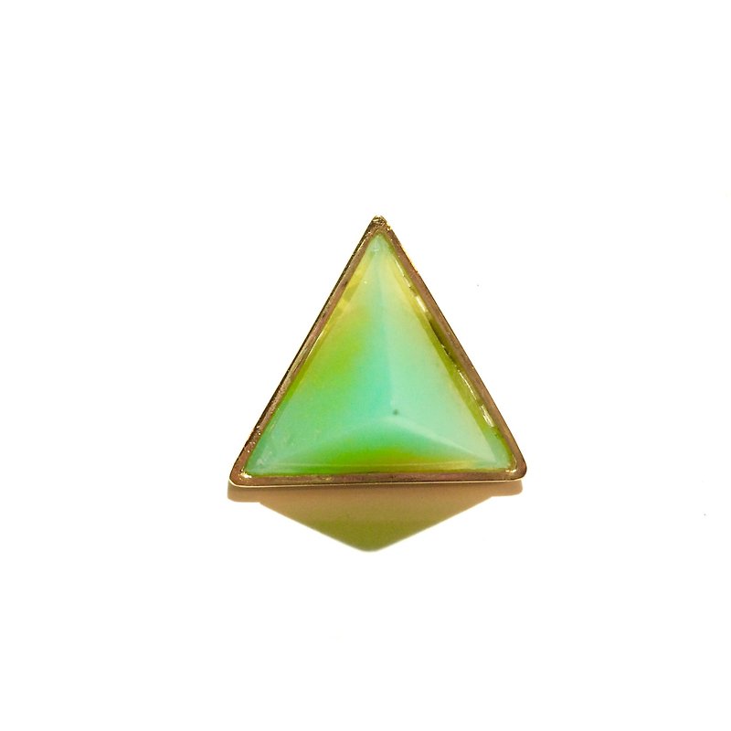 PRISM earrings ear one ear gold / green - Earrings & Clip-ons - Other Metals Green