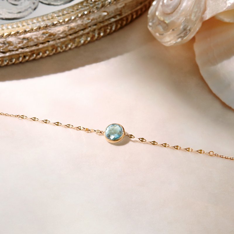 10K 藍色托帕石手鍊 【Luminous Flow】 (黃金) - 手鍊/手環 - 貴金屬 