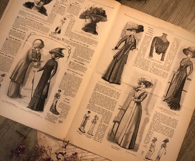 フランスの100年前のファッション雑誌LaModeIllustréeカバーカラー