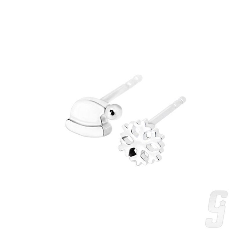College Department - Christmas Hat 蹦 Snowflake - Earrings & Clip-ons - Sterling Silver 