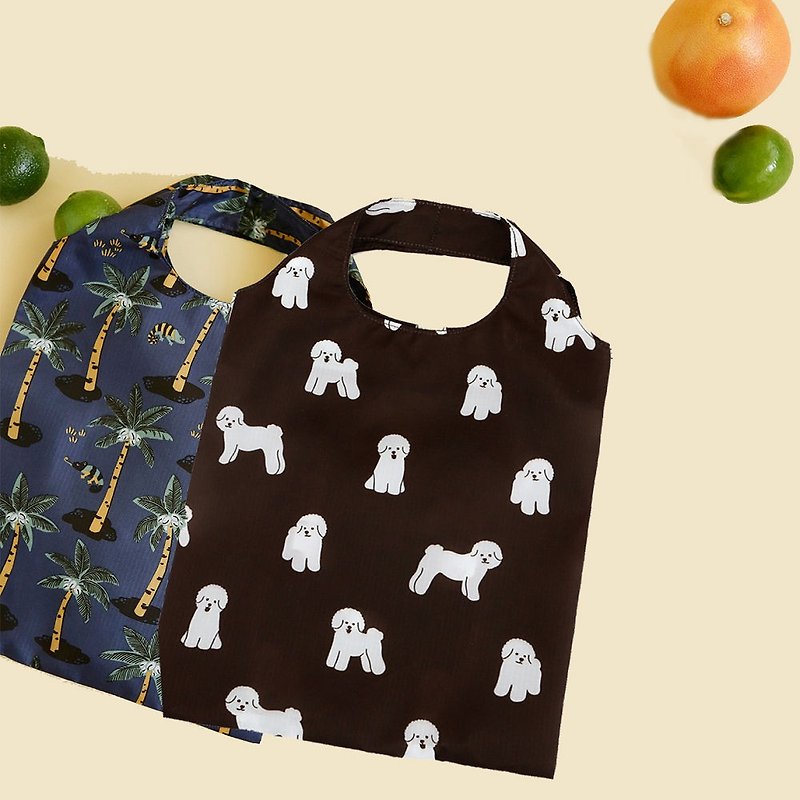 Folding pocket shopping bag S-10 Bichon, E2D15992 - Handbags & Totes - Polyester Black