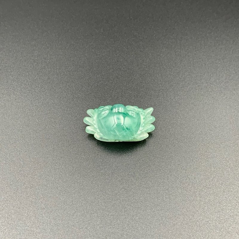Yuan Cui - 天然ビルマ翡翠 A 品、あらゆる方向から富をもたらす小さなカニ - ネックレス - 翡翠 グリーン