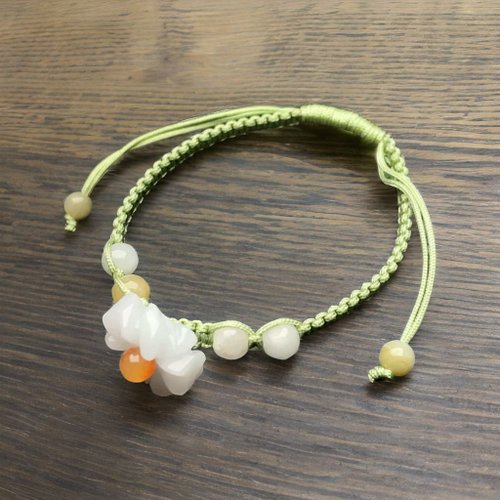 瓔珞珠寶盒 E.L.Jewelry Box 冰糯種翡翠花編織手鍊 | 天然緬甸玉翡翠A貨