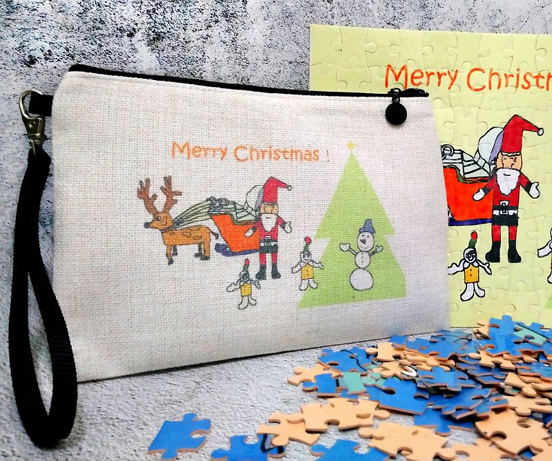 [Customized gift] graffiti puzzle clutch - Clutch Bags - Polyester Multicolor