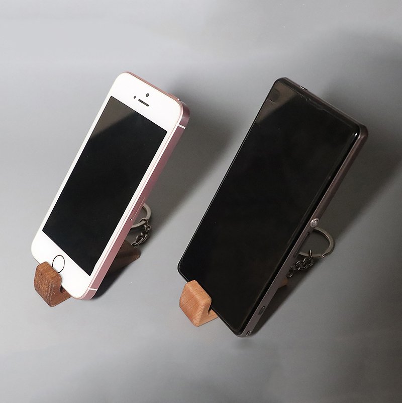 Key ring phone holder-beech - Phone Stands & Dust Plugs - Wood Orange
