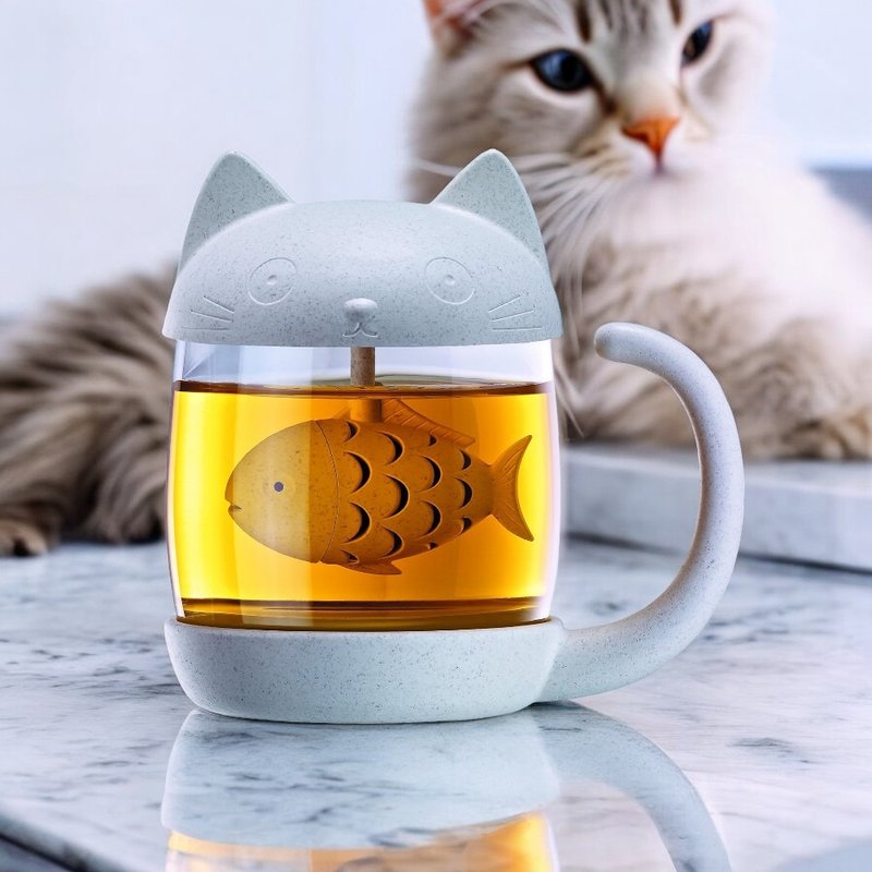 Animal shaped tea filter cup (2 styles) - Teapots & Teacups - Other Materials Transparent