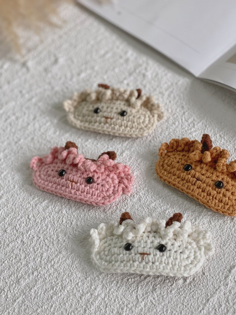 Animal-shaped braided hairpin-is a lamb/safety hairpin, BB clip, all-match wear, Korean hair accessories - Hair Accessories - Cotton & Hemp White