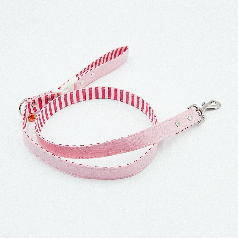 【MOMOJI】Pet Leash - Marion (Pink) - Collars & Leashes - Cotton & Hemp Pink