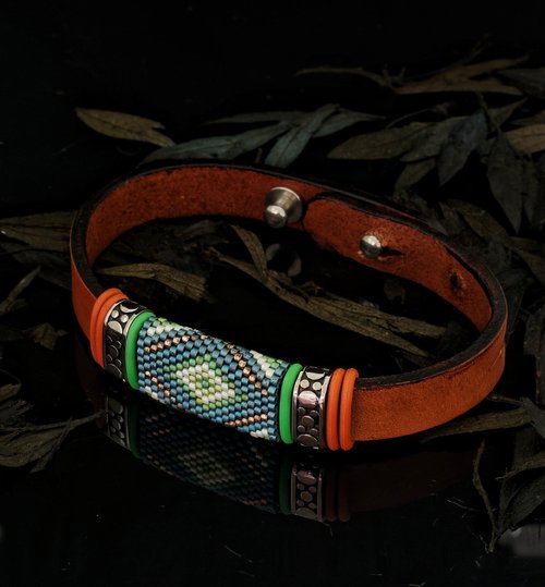 HK-Accessories 日本玻璃珠皮手帶 ( Aiko Beads Leather Bracelet ) Aiko-6