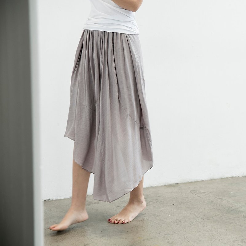 French Patch Skirt - Lilac - กระโปรง - ผ้าไหม สึชมพู