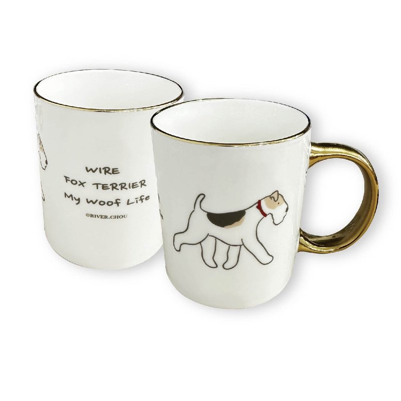 Wirehaired Fox Terrier Ceramic Mug - แก้วมัค/แก้วกาแฟ - เครื่องลายคราม ขาว