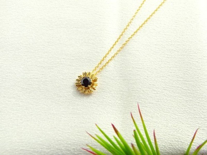 Sunflower Necklace - สร้อยคอ - เงินแท้ สีทอง