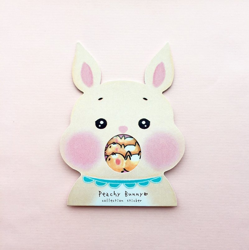 Peachy Bunny | cute stickers 20 pieces - สติกเกอร์ - กระดาษ สึชมพู