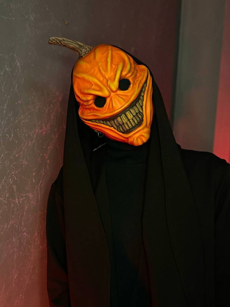 PayDay Mask Pumpkin - Orange Goblin mask, Skull Mask, Demon Mask, PayDay Cosplay - 口罩/口罩收納套 - 樹脂 橘色