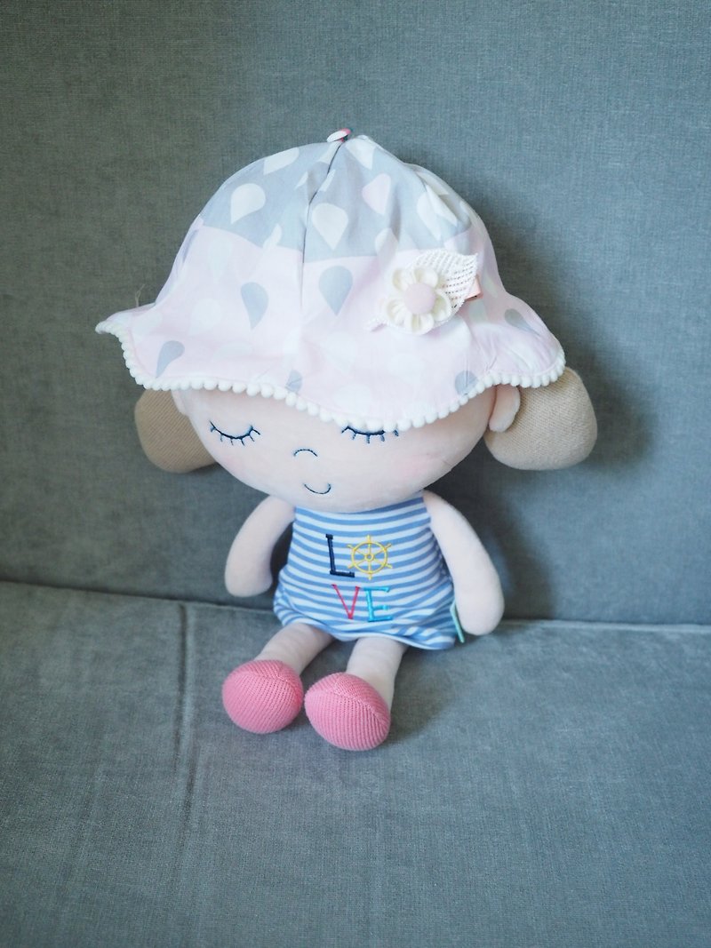 Handmade water drop pattern baby/ kid hat with hair clip set - ผ้ากันเปื้อน - วัสดุอื่นๆ สึชมพู