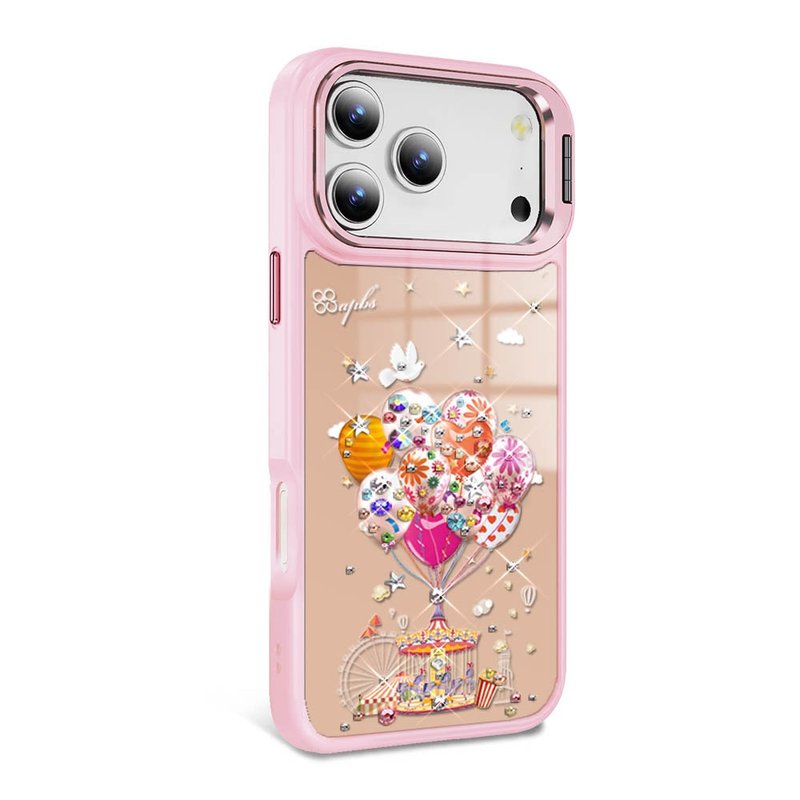 iPhone 全系列 軍規防摔合金框隱形立架鏡面鑽殼-夢想氣球 - 手機殼/手機套 - 其他材質 多色