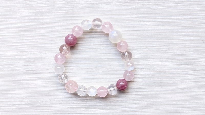 Pink wind enhances charm and popularity, enhances heart chakra eyebrow chakra crystal bracelet - Bracelets - Crystal 