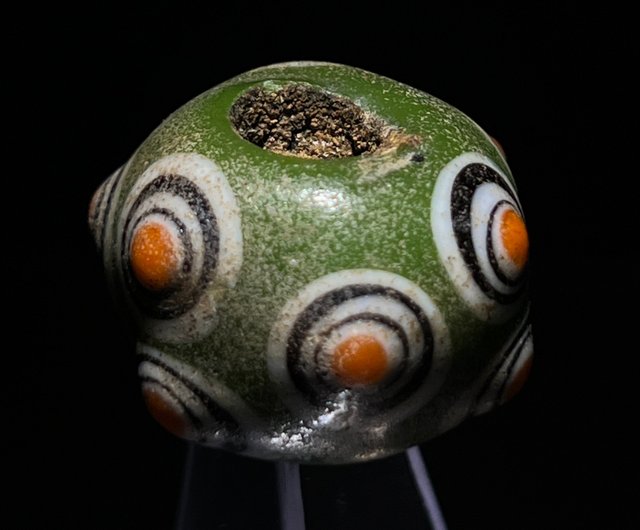 西アジアの九眼古代ガラス玉、古いガラス玉、古代ガラス玉、フェニキア