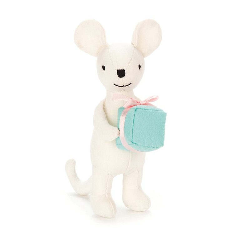 Jellycat Mini Messenger Mouse 16cm 傳愛小白鼠 - 公仔模型 - 棉．麻 白色