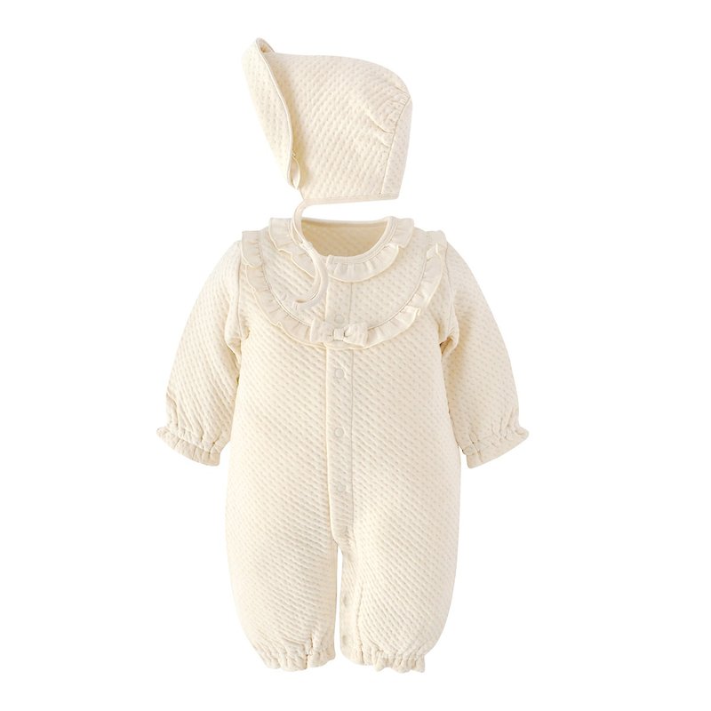 [SISSO Organic Cotton] Now Province 530│ Charlotte Royal Jacquard Air Cotton Bunny Hat Set 3M - ชุดทั้งตัว - ผ้าฝ้าย/ผ้าลินิน ขาว